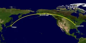 Đường bay của máy bay bị cong